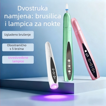 Prijenosni 2-u-1 lak za nokte s lampom – električna turpija za nokte i uklanjanje mrtvih stanica (Model 8816, Podrijetlo: Zhejiang, Marka: Drugi, Domaća marka)