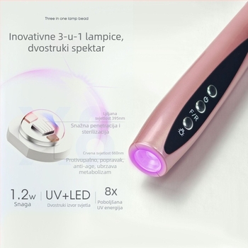 Prijenosni 2-u-1 lak za nokte s lampom – električna turpija za nokte i uklanjanje mrtvih stanica (Model 8816, Podrijetlo: Zhejiang, Marka: Drugi, Domaća marka)