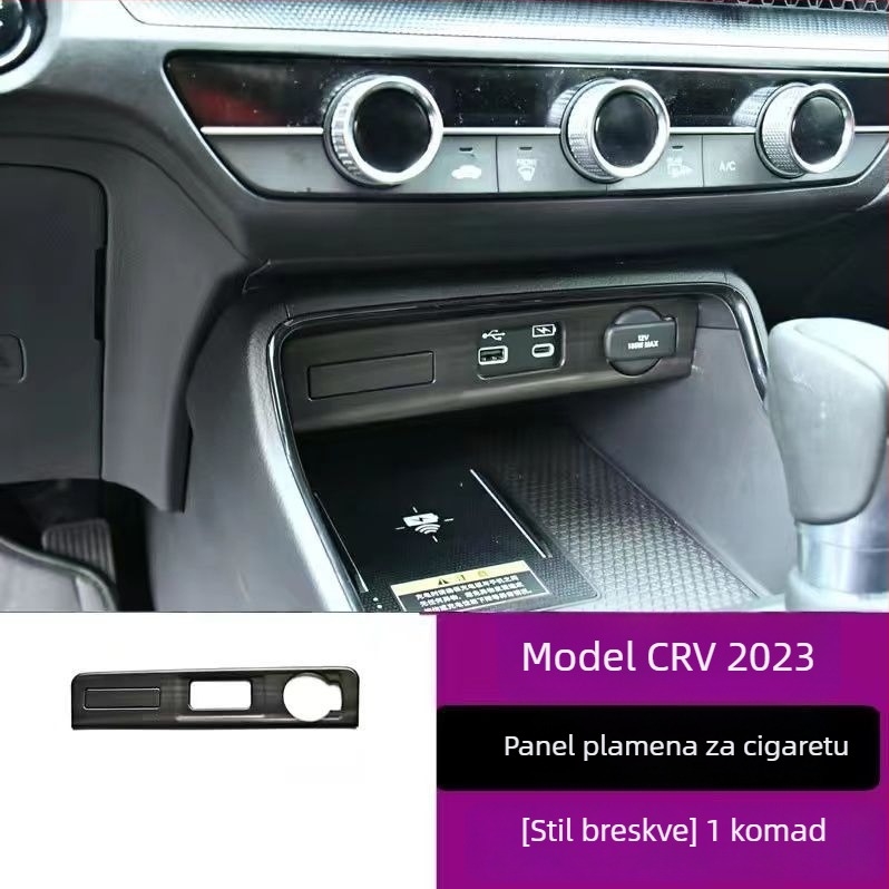 Honda CR-V 23 središnji konzolni okvir, unutarnji panel podizanja stakla, otvor za zrak, plastični materijal, drveni uzorak