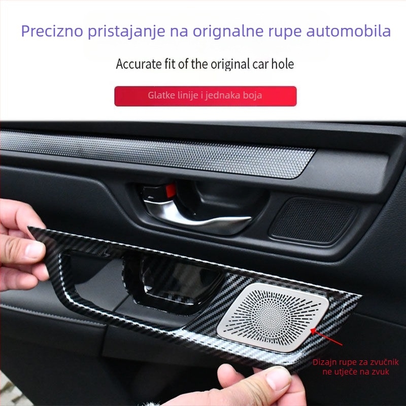 Honda CR-V 23 središnji konzolni okvir, unutarnji panel podizanja stakla, otvor za zrak, plastični materijal, drveni uzorak