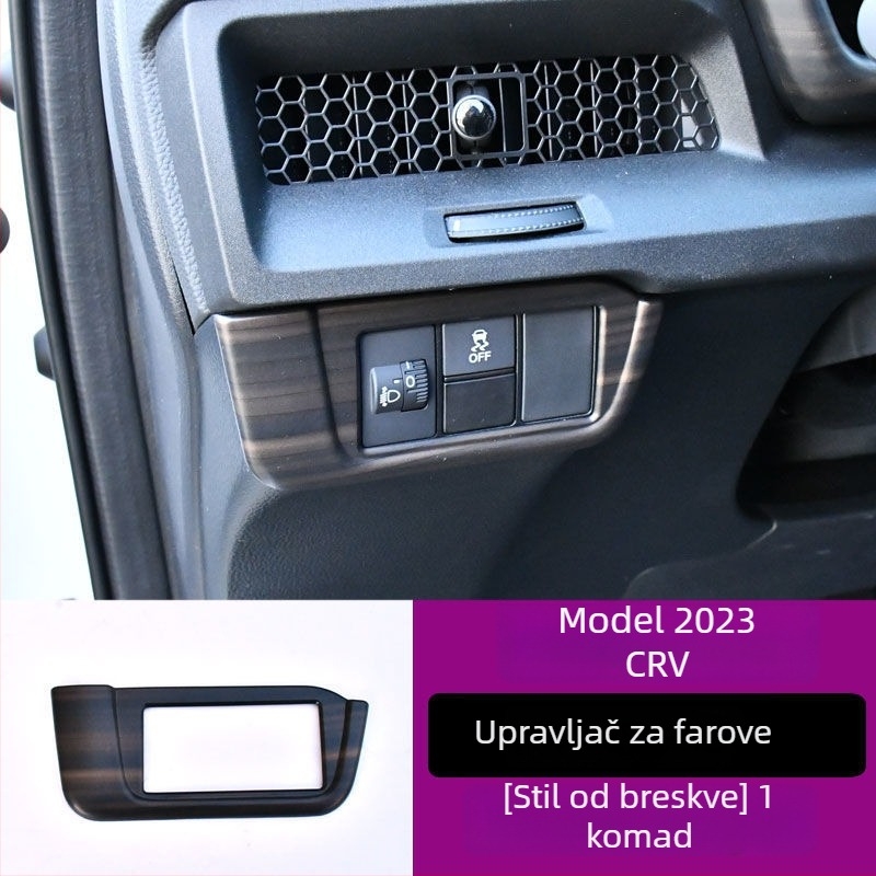 Honda CR-V 23 središnji konzolni okvir, unutarnji panel podizanja stakla, otvor za zrak, plastični materijal, drveni uzorak