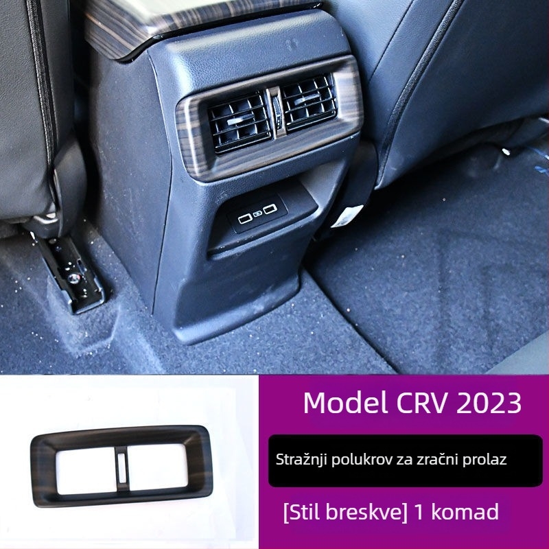 Honda CR-V 23 središnji konzolni okvir, unutarnji panel podizanja stakla, otvor za zrak, plastični materijal, drveni uzorak