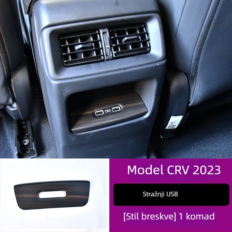 Honda CR-V 23 središnji konzolni okvir, unutarnji panel podizanja stakla, otvor za zrak, plastični materijal, drveni uzorak