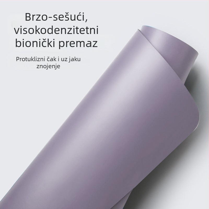 Joga podloga od PU prirodnog kaučuka, protuklizna, debljina 5 mm, težina 2,9 kg, s integriranom linijom vodilicom.