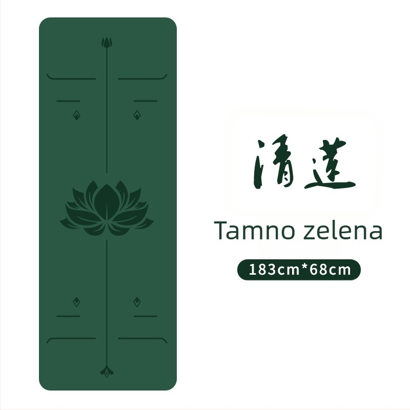 Joga podloga od PU prirodnog kaučuka, protuklizna, debljina 5 mm, težina 2,9 kg, s integriranom linijom vodilicom.