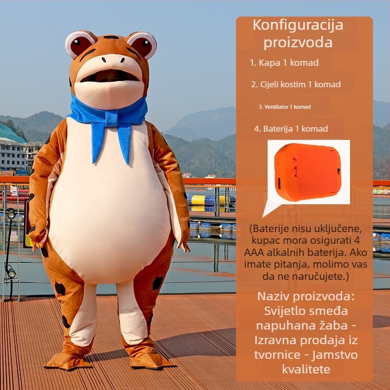 Naduvani kostim žabe lutke za nastupe — crtani cosplay, akrilna tkanina, sadržaj 95%+, muškarac, ljeto 2022