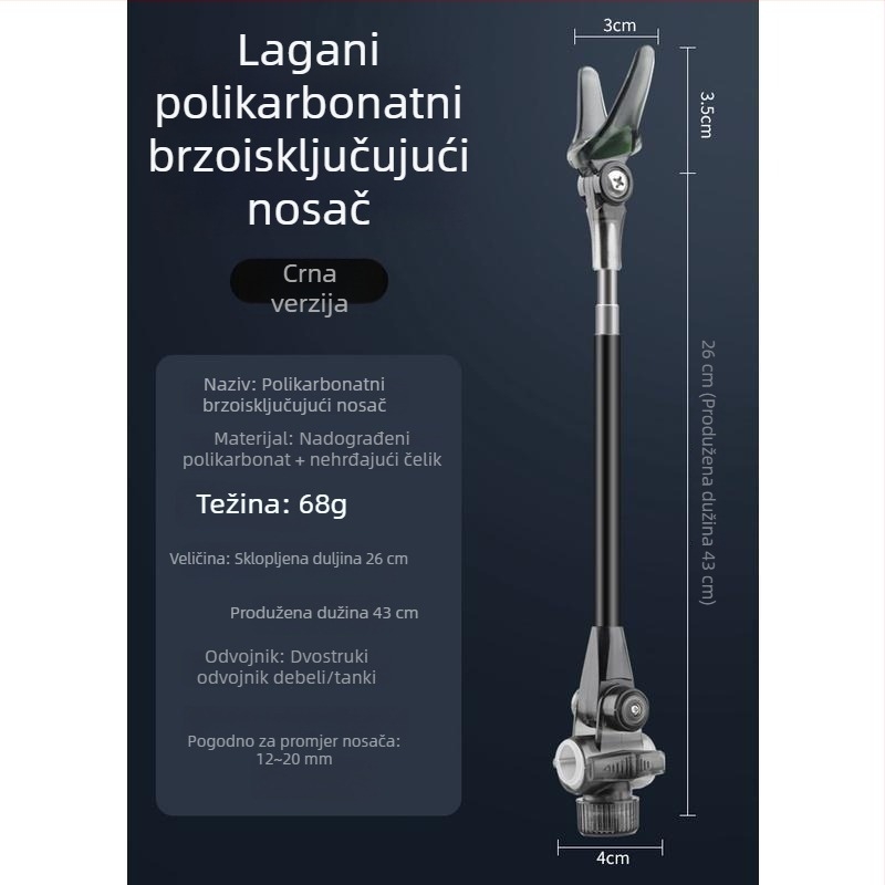 Mengda univerzalni metalni držač štapa za pecanje, S-oblik, protuklizni, aluminijska legura
