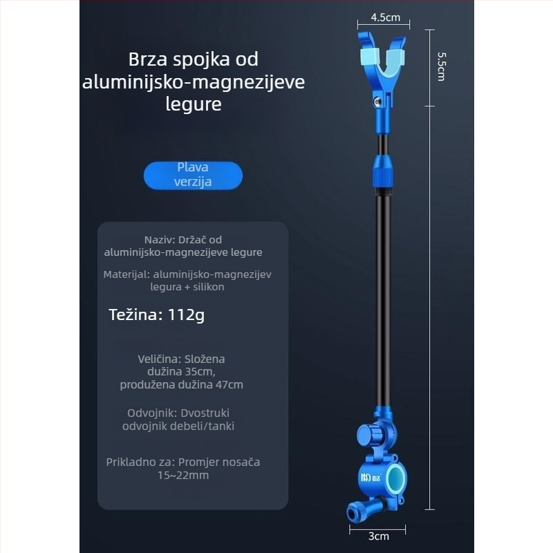 Mengda univerzalni metalni držač štapa za pecanje, S-oblik, protuklizni, aluminijska legura