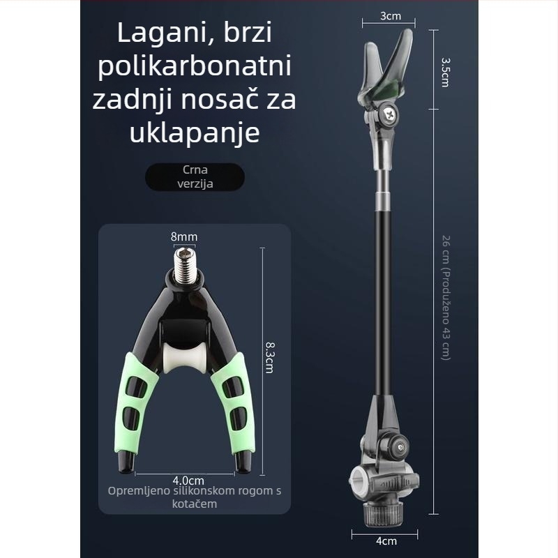 Mengda univerzalni metalni držač štapa za pecanje, S-oblik, protuklizni, aluminijska legura