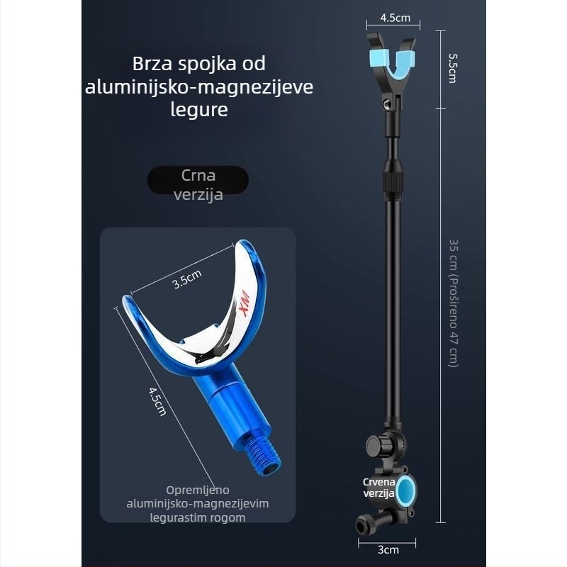 Mengda univerzalni metalni držač štapa za pecanje, S-oblik, protuklizni, aluminijska legura