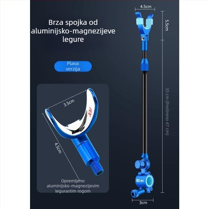Mengda univerzalni metalni držač štapa za pecanje, S-oblik, protuklizni, aluminijska legura