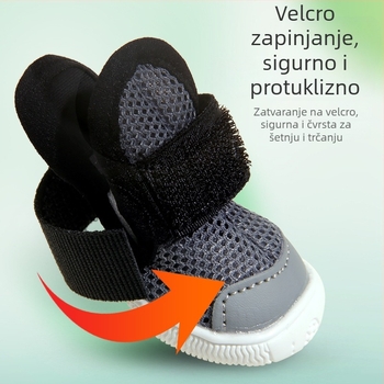 Cipele za pse - mrežasti gornji dio koji diše, debeli protuklizni potplat, izdržljiv poliester