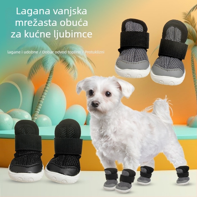 Cipele za pse - mrežasti gornji dio koji diše, debeli protuklizni potplat, izdržljiv poliester