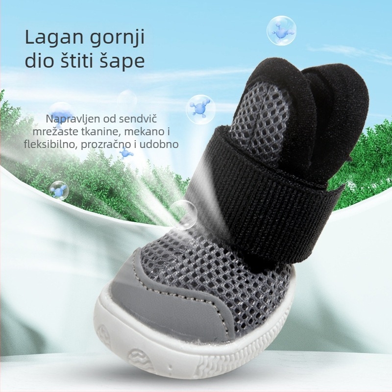 Cipele za pse - mrežasti gornji dio koji diše, debeli protuklizni potplat, izdržljiv poliester