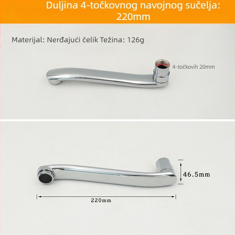 Kuhinjski tuš slavina s troputnim dijeliteljem, spoj 1 na 2, 6° rotirajuće vodovodne cijevi, cijeli bakreni jezgreni ventil, elektroplakirani završni premaz