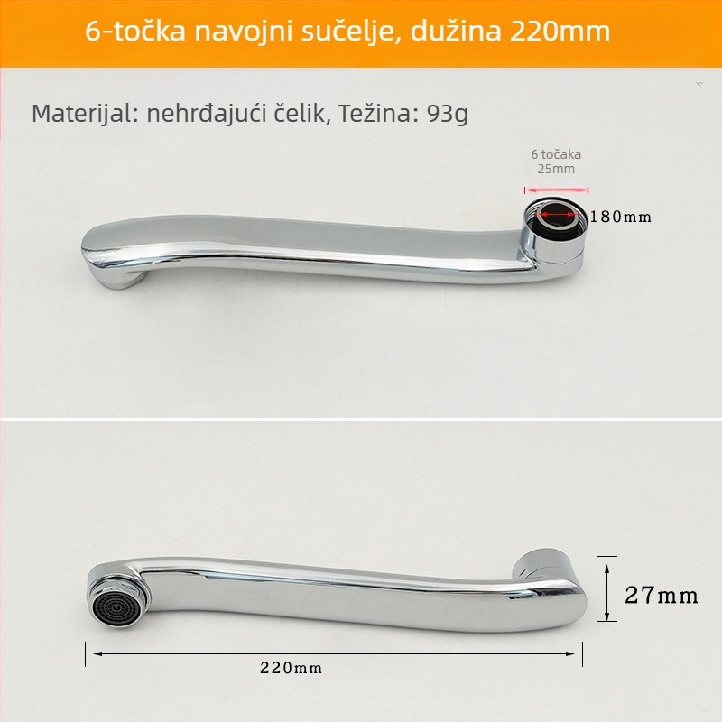 Kuhinjski tuš slavina s troputnim dijeliteljem, spoj 1 na 2, 6° rotirajuće vodovodne cijevi, cijeli bakreni jezgreni ventil, elektroplakirani završni premaz