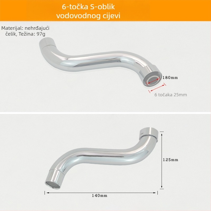 Kuhinjski tuš slavina s troputnim dijeliteljem, spoj 1 na 2, 6° rotirajuće vodovodne cijevi, cijeli bakreni jezgreni ventil, elektroplakirani završni premaz