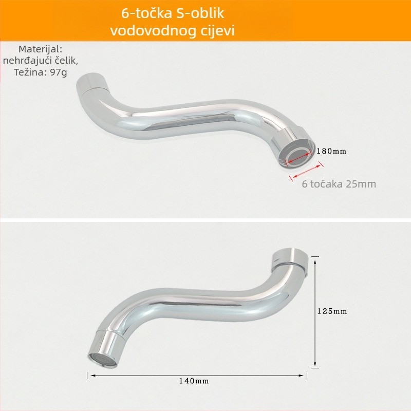 Kuhinjski tuš slavina s troputnim dijeliteljem, spoj 1 na 2, 6° rotirajuće vodovodne cijevi, cijeli bakreni jezgreni ventil, elektroplakirani završni premaz
