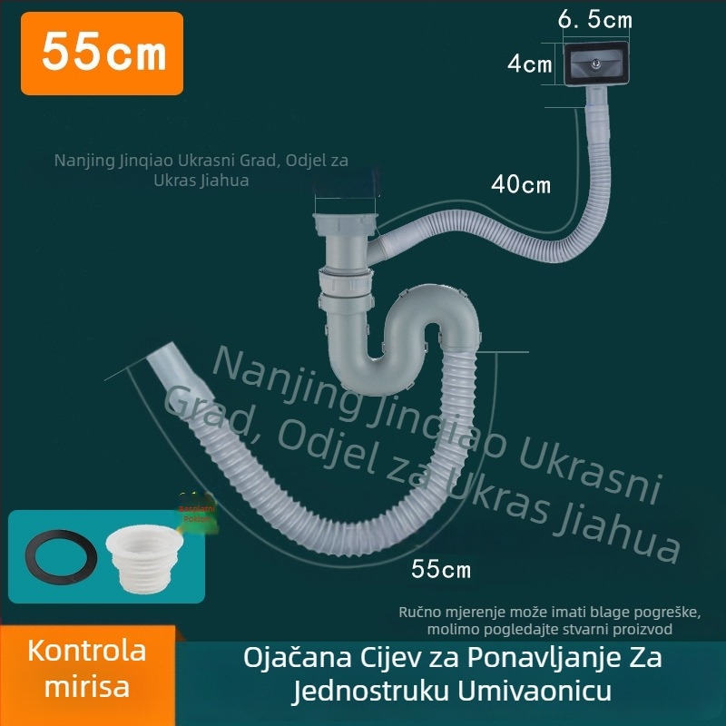 Set odvoda za kuhinjski sudoper, za jedne i dvostruki sudoper, ABS plast i nehrđajući čelik, moderan minimalistički dizajn