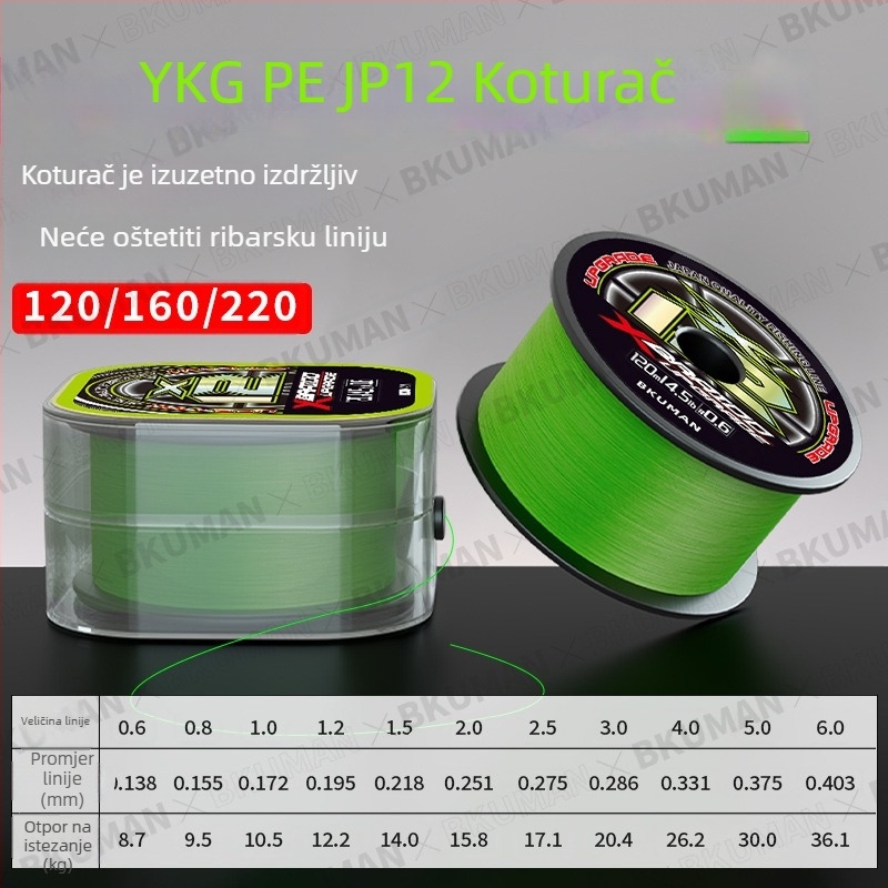 BKUMAN Glavna linija za ribolov, PE najlonska linija, nosivost 3–33 kg, 100 komada u kutiji