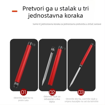 Huiyu Barn Prijenosni aluminijski držač za ribolov s ladicom za mamce i zemljanim držačem štapa