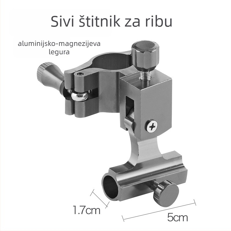 Huiyu Barn Prijenosni aluminijski držač za ribolov s ladicom za mamce i zemljanim držačem štapa