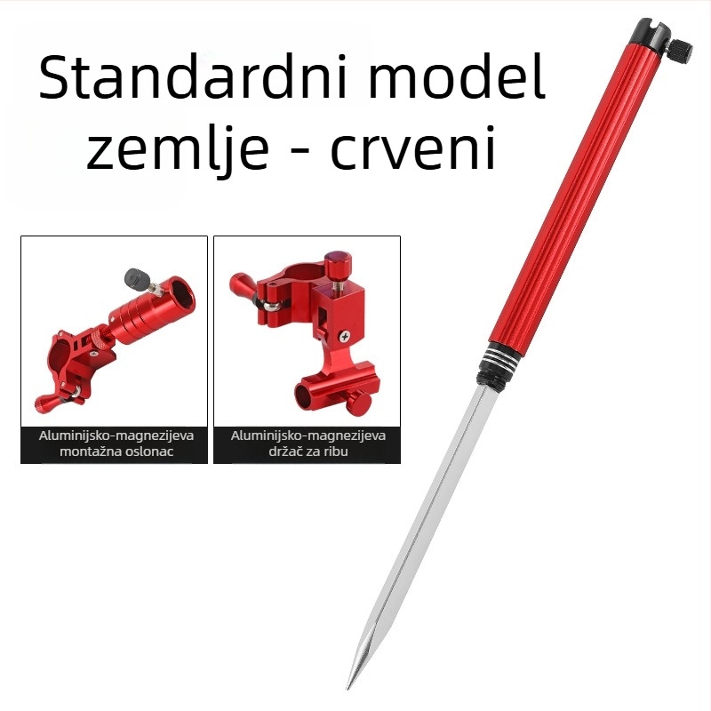 Huiyu Barn Prijenosni aluminijski držač za ribolov s ladicom za mamce i zemljanim držačem štapa