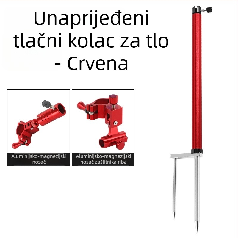 Huiyu Barn Prijenosni aluminijski držač za ribolov s ladicom za mamce i zemljanim držačem štapa