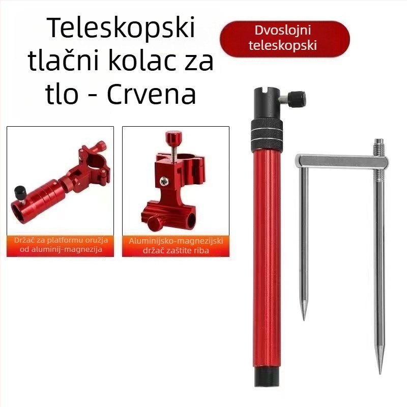 Huiyu Barn Prijenosni aluminijski držač za ribolov s ladicom za mamce i zemljanim držačem štapa
