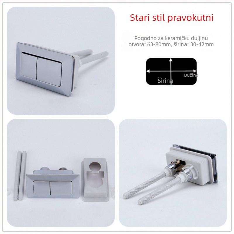 Dvojni gumb za WC za okrugli starinski spremnik, univerzalni zamjenski dio s ugradnjom, novi kineski stil