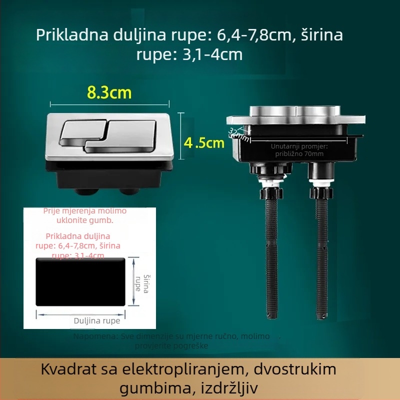 Dodatna oprema za spremnik za WC — ventil za dovod vode, ventil za ispuštanje, plutajući ventil, set od 3 komada; Marka Junmai; Materijal: formaldehid; Stil: moderni minimalizam; Način upotrebe: dvostruki pritisak