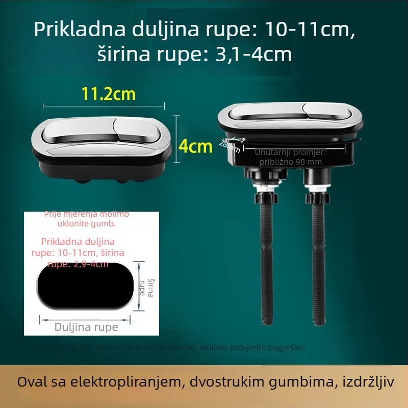Dodatna oprema za spremnik za WC — ventil za dovod vode, ventil za ispuštanje, plutajući ventil, set od 3 komada; Marka Junmai; Materijal: formaldehid; Stil: moderni minimalizam; Način upotrebe: dvostruki pritisak