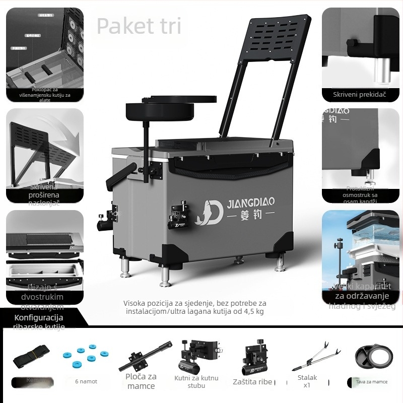 Kutija za ribolov Ginger Fishing - PP materijal, kapacitet 25-32