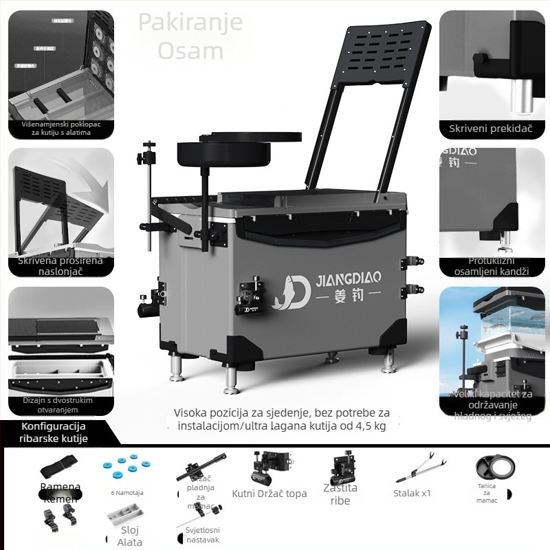 Kutija za ribolov Ginger Fishing - PP materijal, kapacitet 25-32