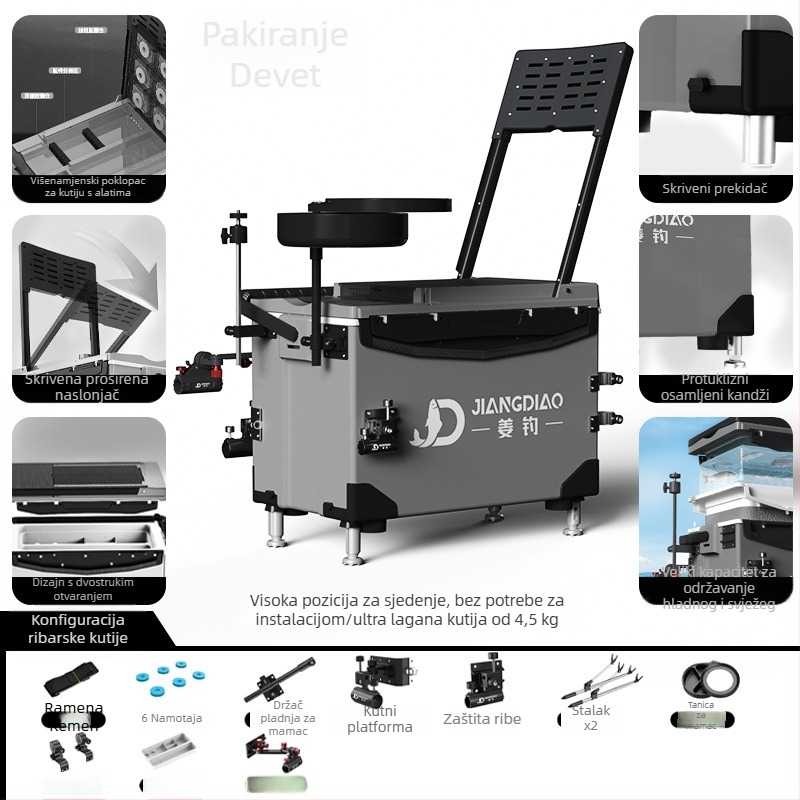 Kutija za ribolov Ginger Fishing - PP materijal, kapacitet 25-32