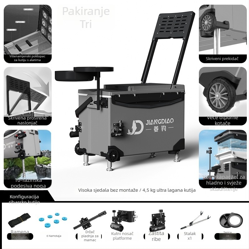 Kutija za ribolov Ginger Fishing - PP materijal, kapacitet 25-32