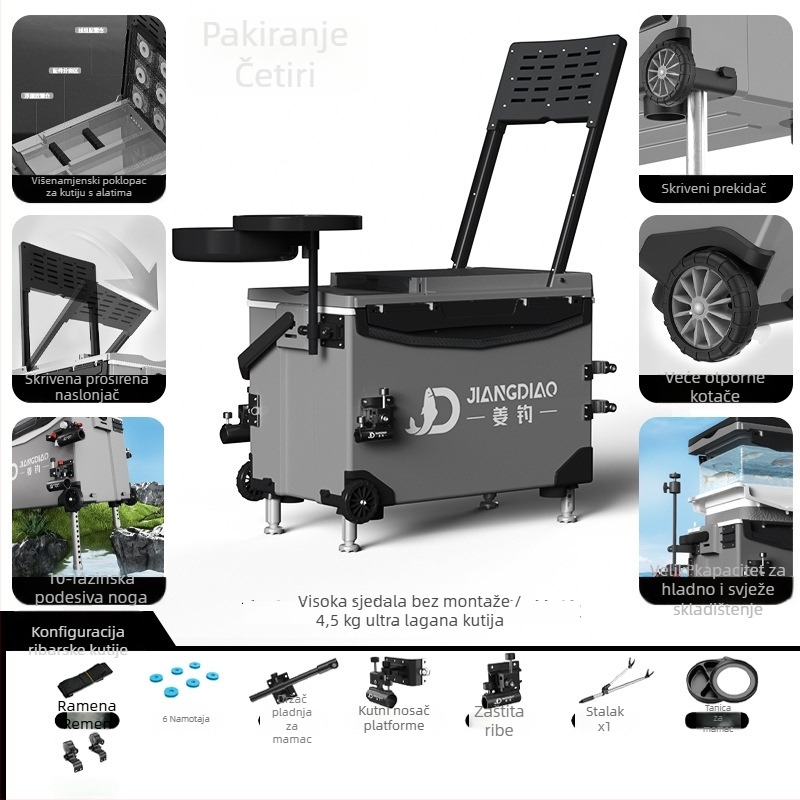 Kutija za ribolov Ginger Fishing - PP materijal, kapacitet 25-32