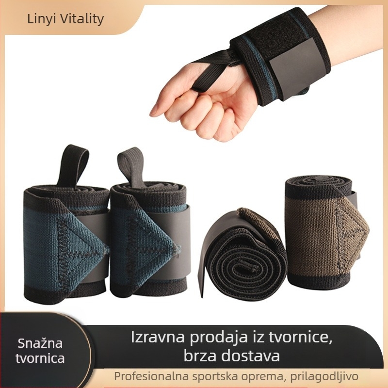 Naramnica za zapešće s podesivim trakama za dizanje tegova – poliester i elastan, zaštita zapešća