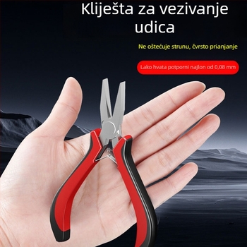 Klešta za spajanje udica s plosnim otvorom, nehrđajući čelik, višenamjenske kliješta za uvlačenje žice i spajanje udica, posebne kliješta za savijene udice, ribarski alat