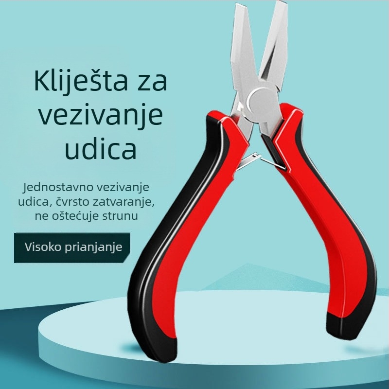 Klešta za spajanje udica s plosnim otvorom, nehrđajući čelik, višenamjenske kliješta za uvlačenje žice i spajanje udica, posebne kliješta za savijene udice, ribarski alat
