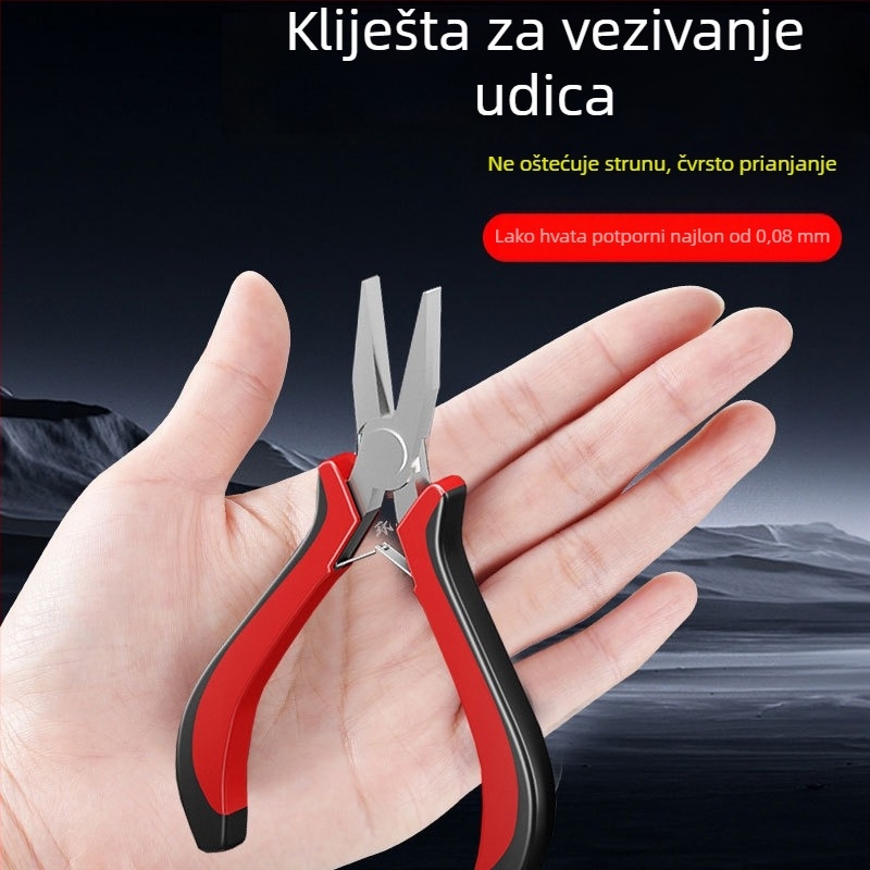 Klešta za spajanje udica s plosnim otvorom, nehrđajući čelik, višenamjenske kliješta za uvlačenje žice i spajanje udica, posebne kliješta za savijene udice, ribarski alat