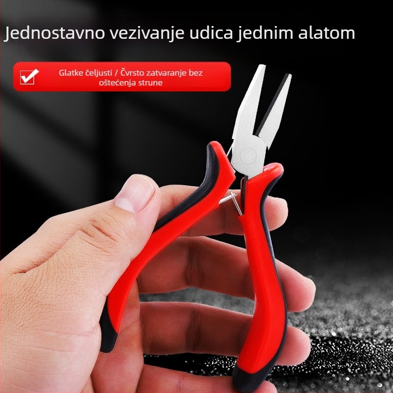 Klešta za spajanje udica s plosnim otvorom, nehrđajući čelik, višenamjenske kliješta za uvlačenje žice i spajanje udica, posebne kliješta za savijene udice, ribarski alat