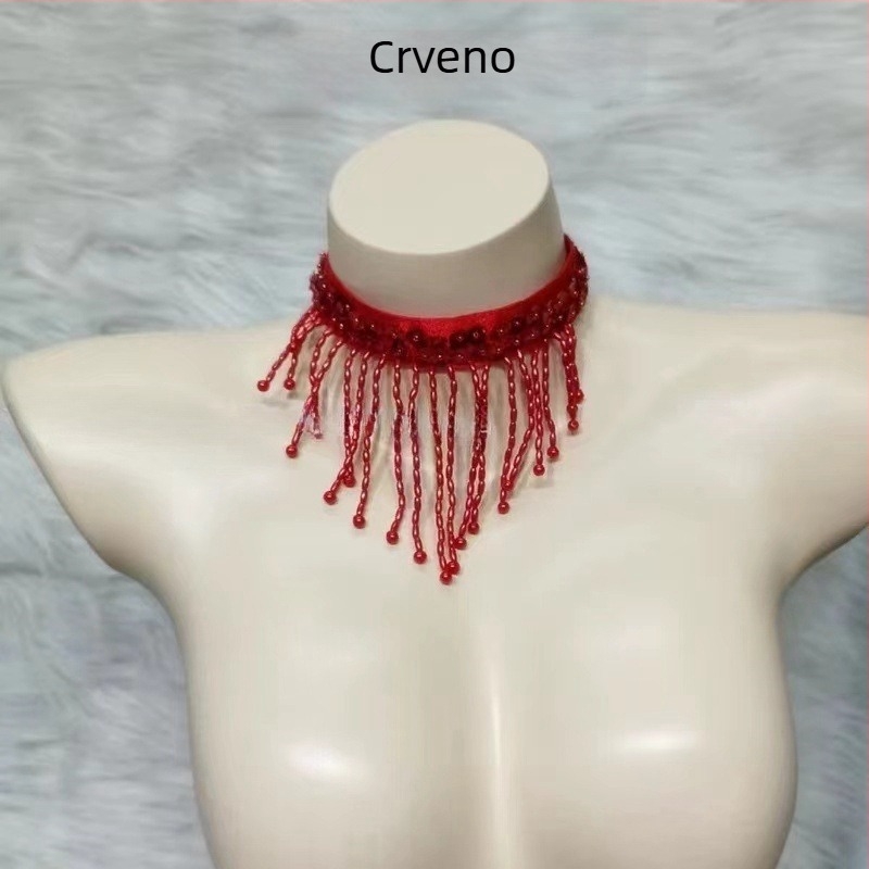 Kostim za ples trbuha s ručno ukrašenim grudnjakom i resicama, trodjelni set, unisex, tkanina Spandex, proljeće 2025