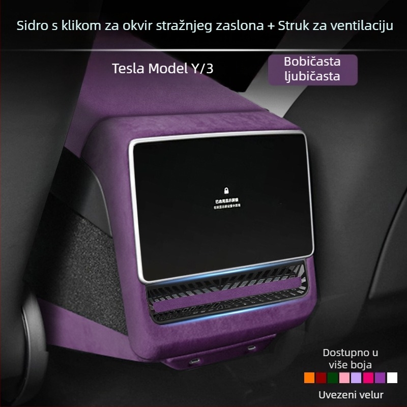 Semiš kožni unutarnji dodatak za panel upravlja vrata za Tesla Model 3/Y – FMP, snap-on ugradnja, umjetna koža