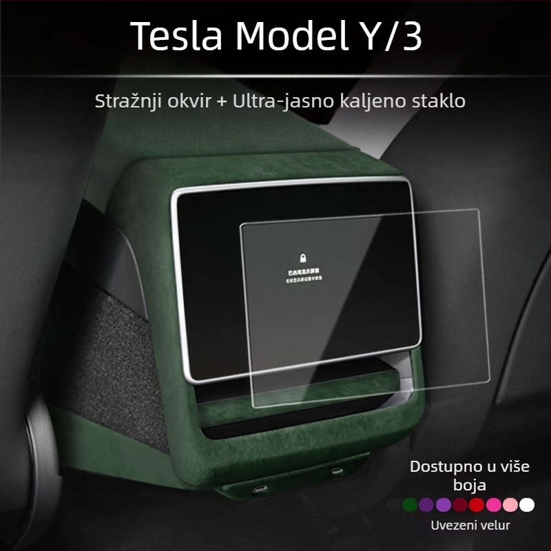 Semiš kožni unutarnji dodatak za panel upravlja vrata za Tesla Model 3/Y – FMP, snap-on ugradnja, umjetna koža