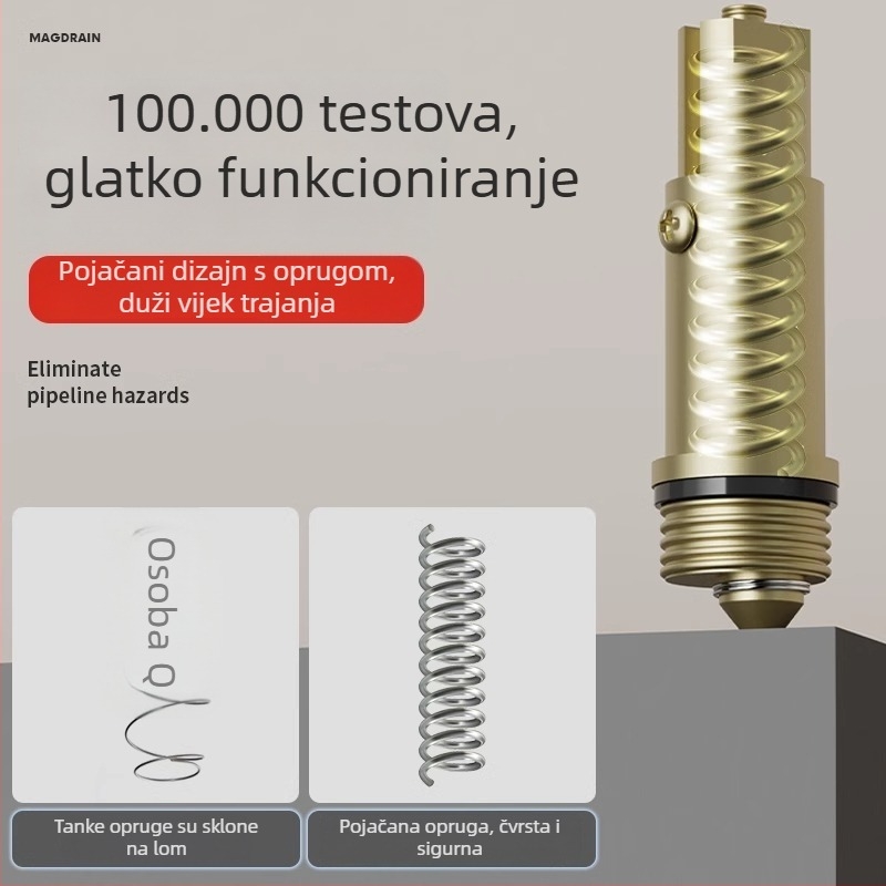 Univerzalni odvod vode za umivaonik s gumbastim poklopcem i pokretnim jezgrom – mesing, moderni minimalistički stil