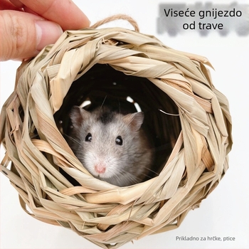 Slamnato gnijezdo i kućica za mala životinja — Materijal: slama; Podrijetlo: Guangdong; Bez uvoza; Licencirana privatna oznaka; Kategorija proizvoda: Sedalna podložka, Kavez, Kućica, Gnijezdo za kućne ljubimce