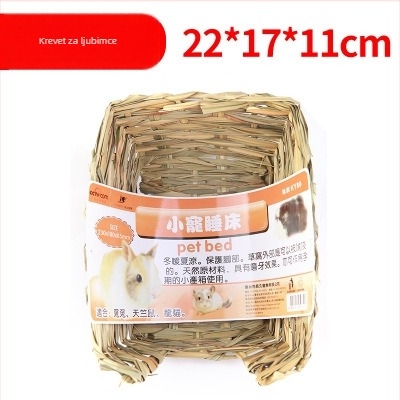 Slamnato gnijezdo i kućica za mala životinja — Materijal: slama; Podrijetlo: Guangdong; Bez uvoza; Licencirana privatna oznaka; Kategorija proizvoda: Sedalna podložka, Kavez, Kućica, Gnijezdo za kućne ljubimce