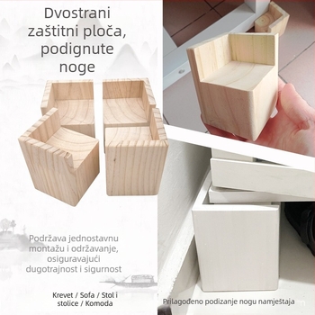 Podizne noge namještaja za dječji krevetić, kauč, stol i stolicu — drvo, modern minimalistički dizajn, zaštitnici s obje strane