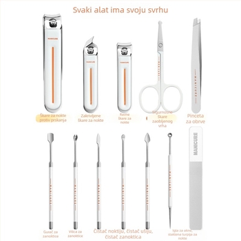 Novi set alata za nokte s kućištem za kameru, protiv prskanja, škare za nokte i alati za manikuru i pedikuru